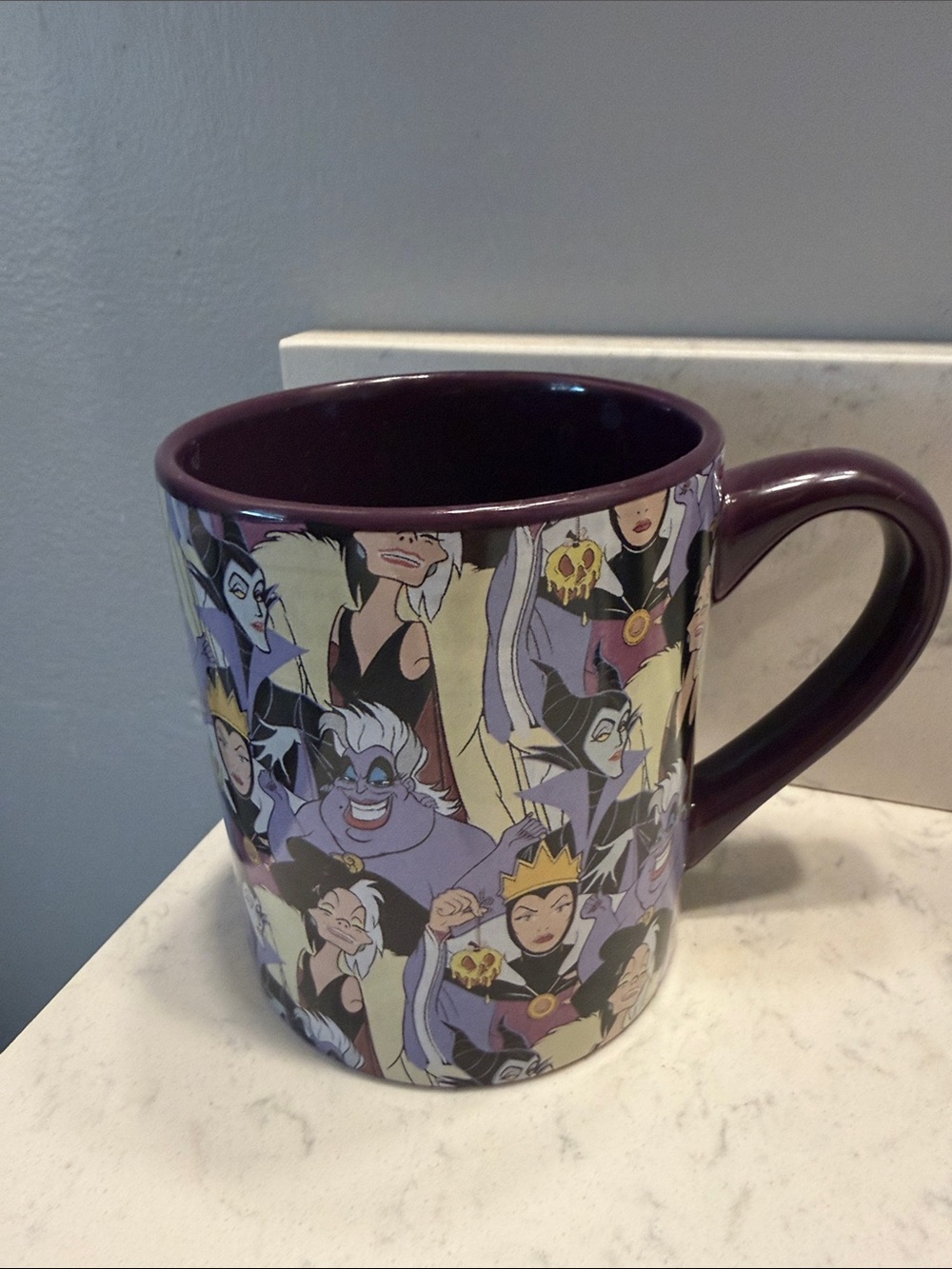 Disney Villains Coffee Mug 14 oz Purple Ursula-Malificient-Cruella-Evil Queen